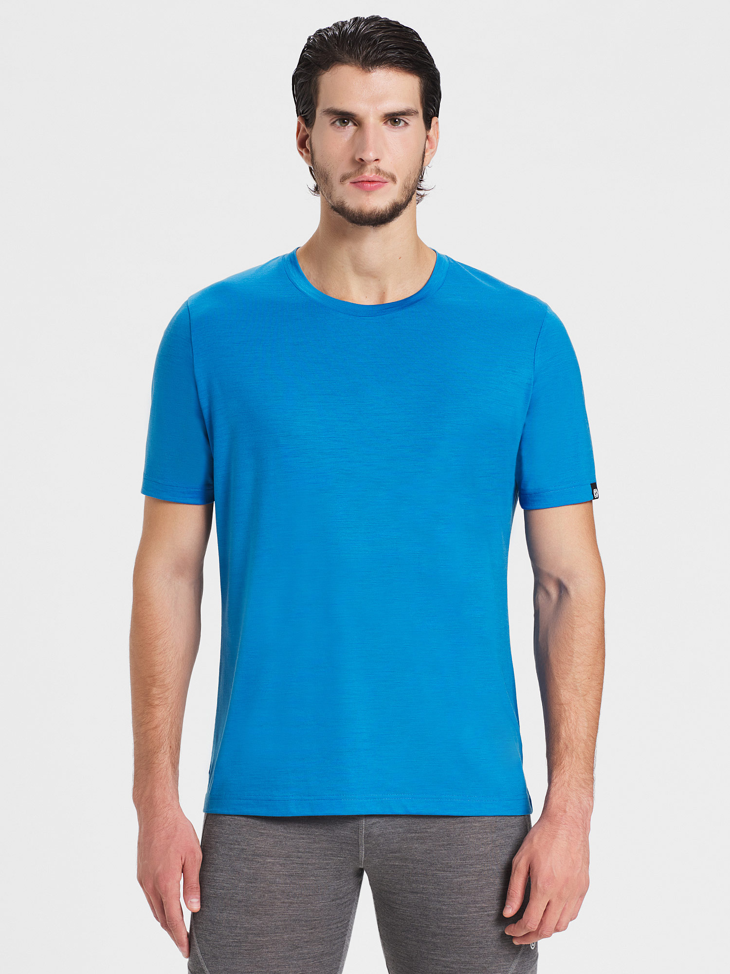 TRICK - blue merino jersey 140 gr short sleeve for man | Rewoolution