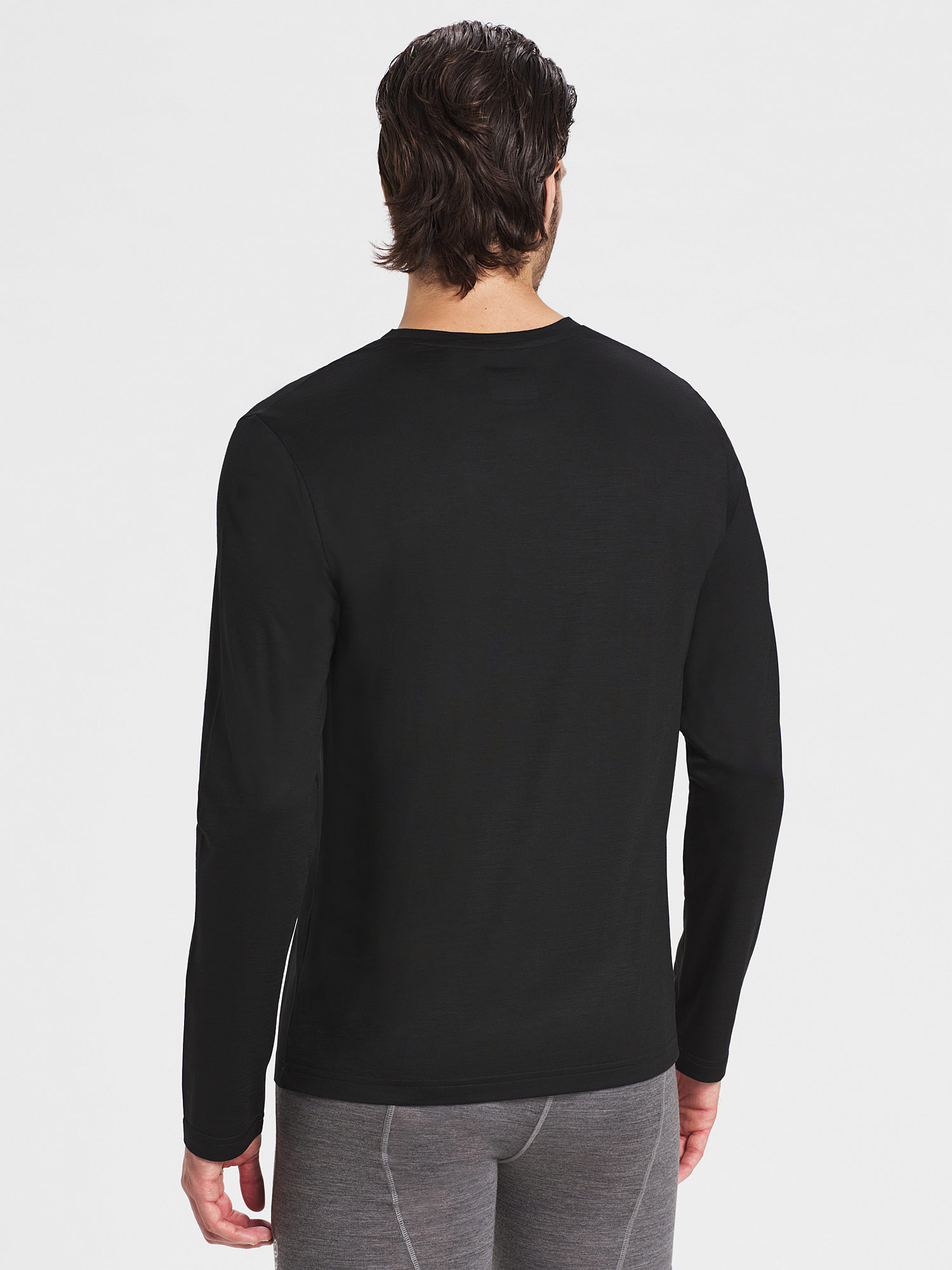 GRAB - black merino jersey 140 gr long sleeve for man | Rewoolution