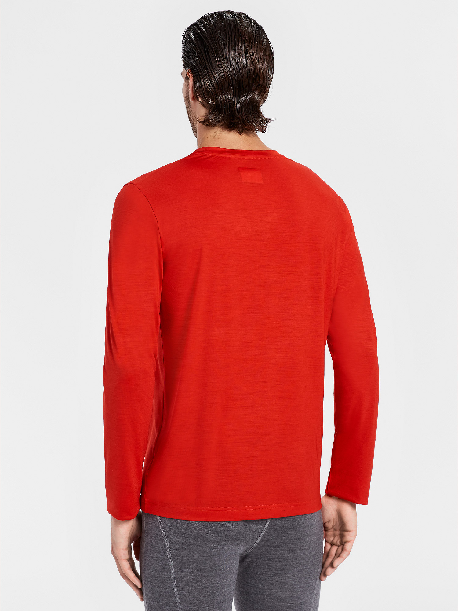 GRAB - red merino jersey 140 gr long sleeve for man | Rewoolution |