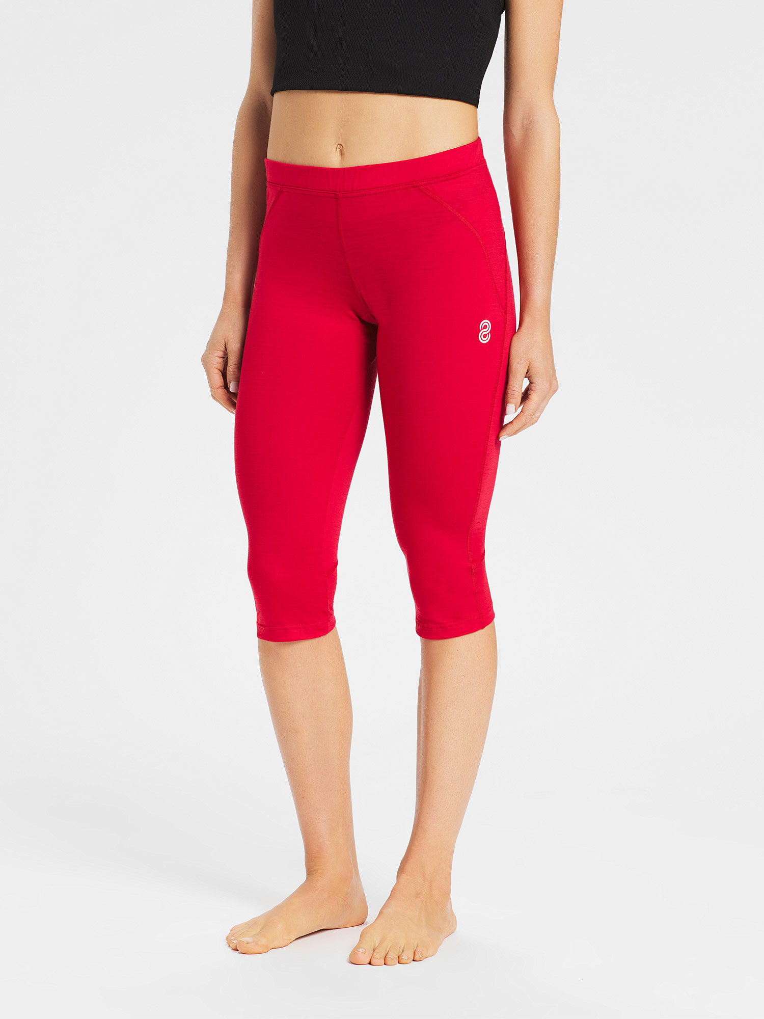 RACE - red merino jersey 190 gr leggings 3/4 for woman, Rewoolution