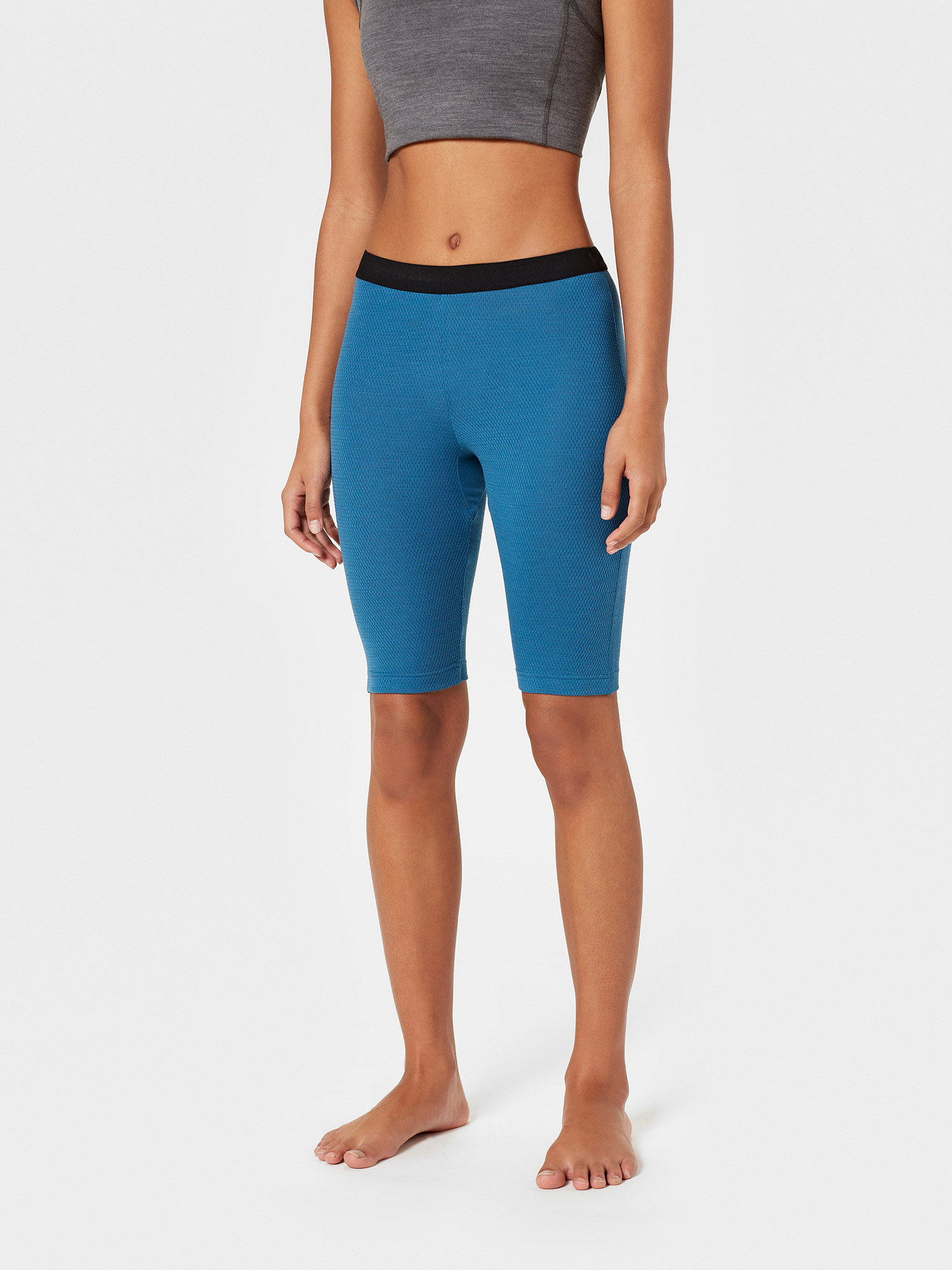 HELLA - blue merino mesh 180 gr short leggings for woman, Rewoolution