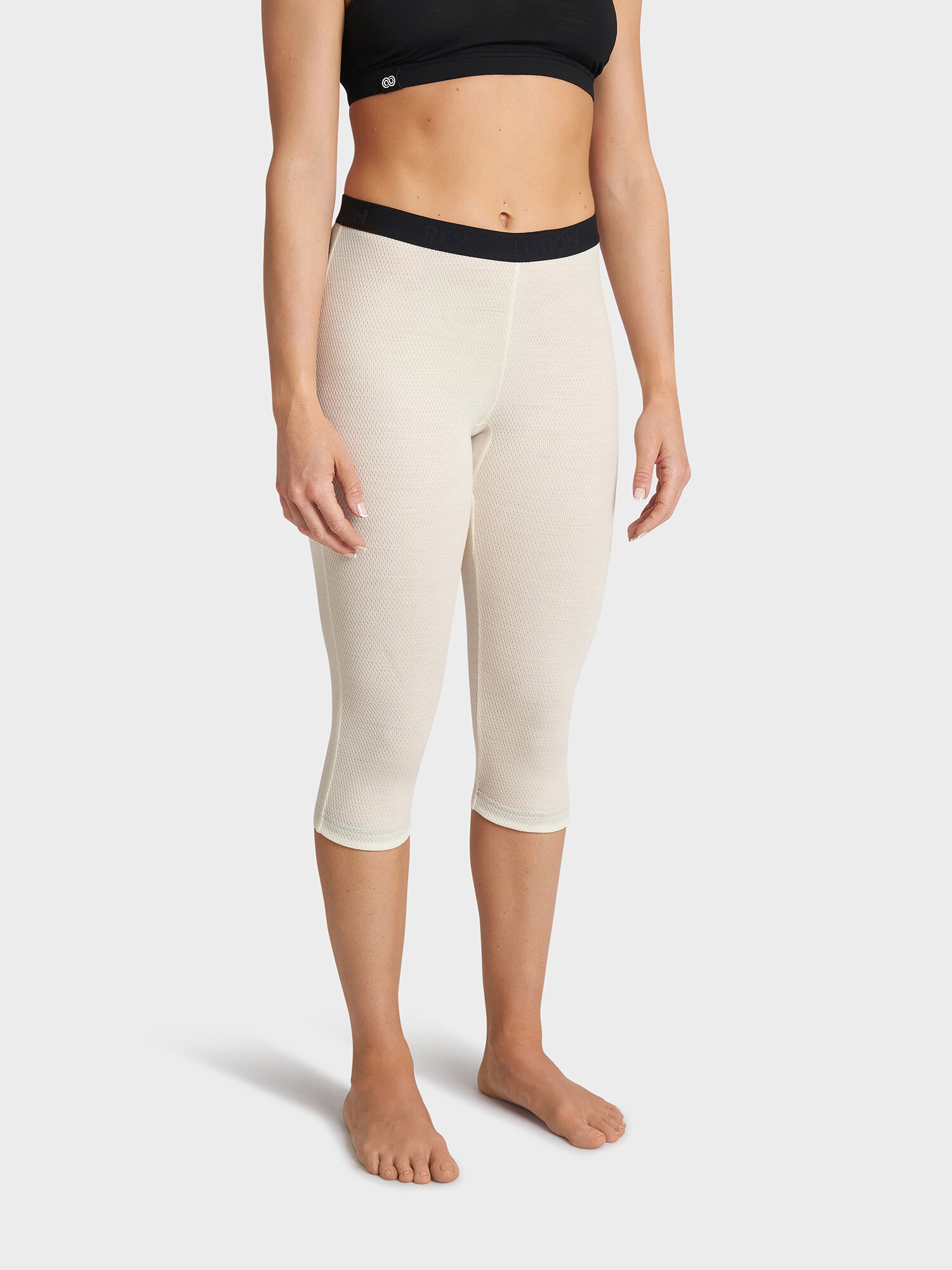 LINS - white merino mesh 180 gr leggings for woman, Rewoolution
