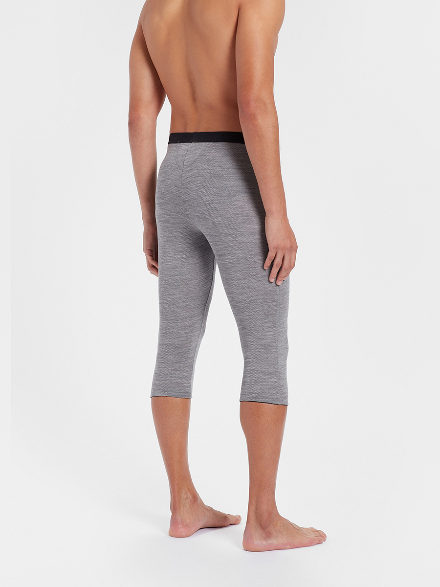 ALAMAK - grey merino mesh 180 gr leggings 3/4 for man, Rewoolution