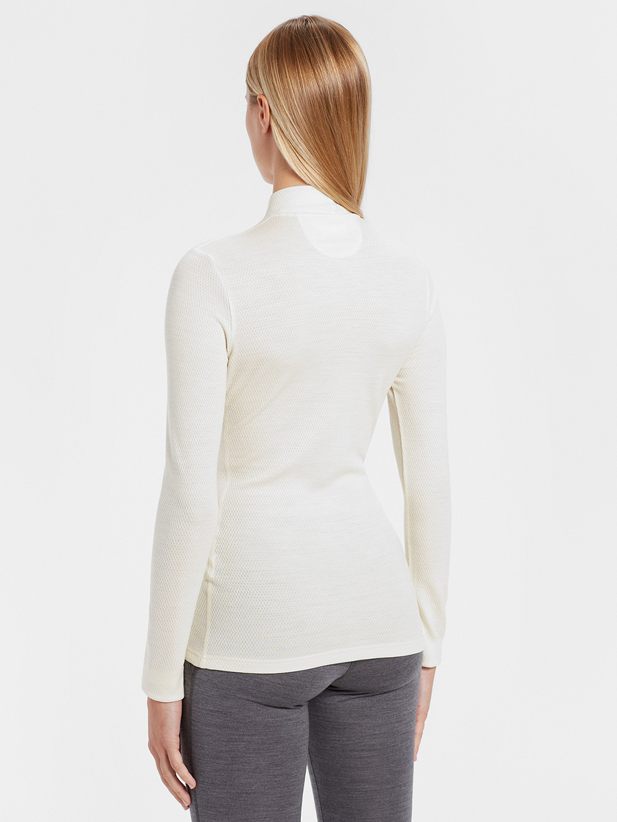 BAKKI - white merino mesh 180 gr long sleeve for woman, Rewoolution